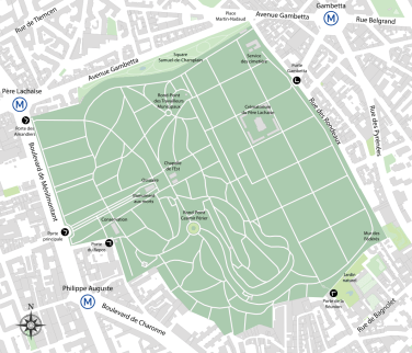 Map of the Père Lachaise Cemetery